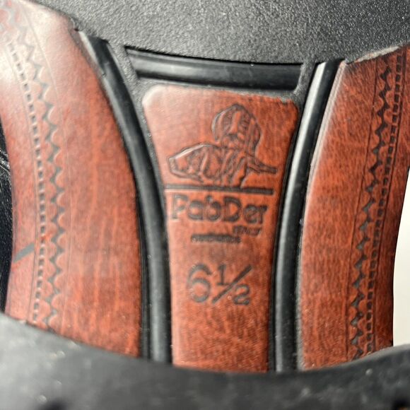 PabDer Black Calf Leather Made in ITALY Handmade Zipper Boots Mens Size 6.5 - Picture 12 of 14